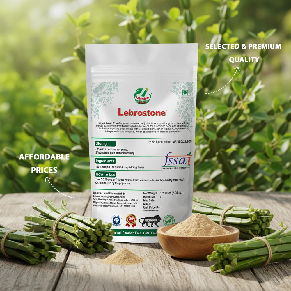 Lebrostone Hadjod Lakdi Powder  Supports Bone & Joint Health and Metabolism|200g