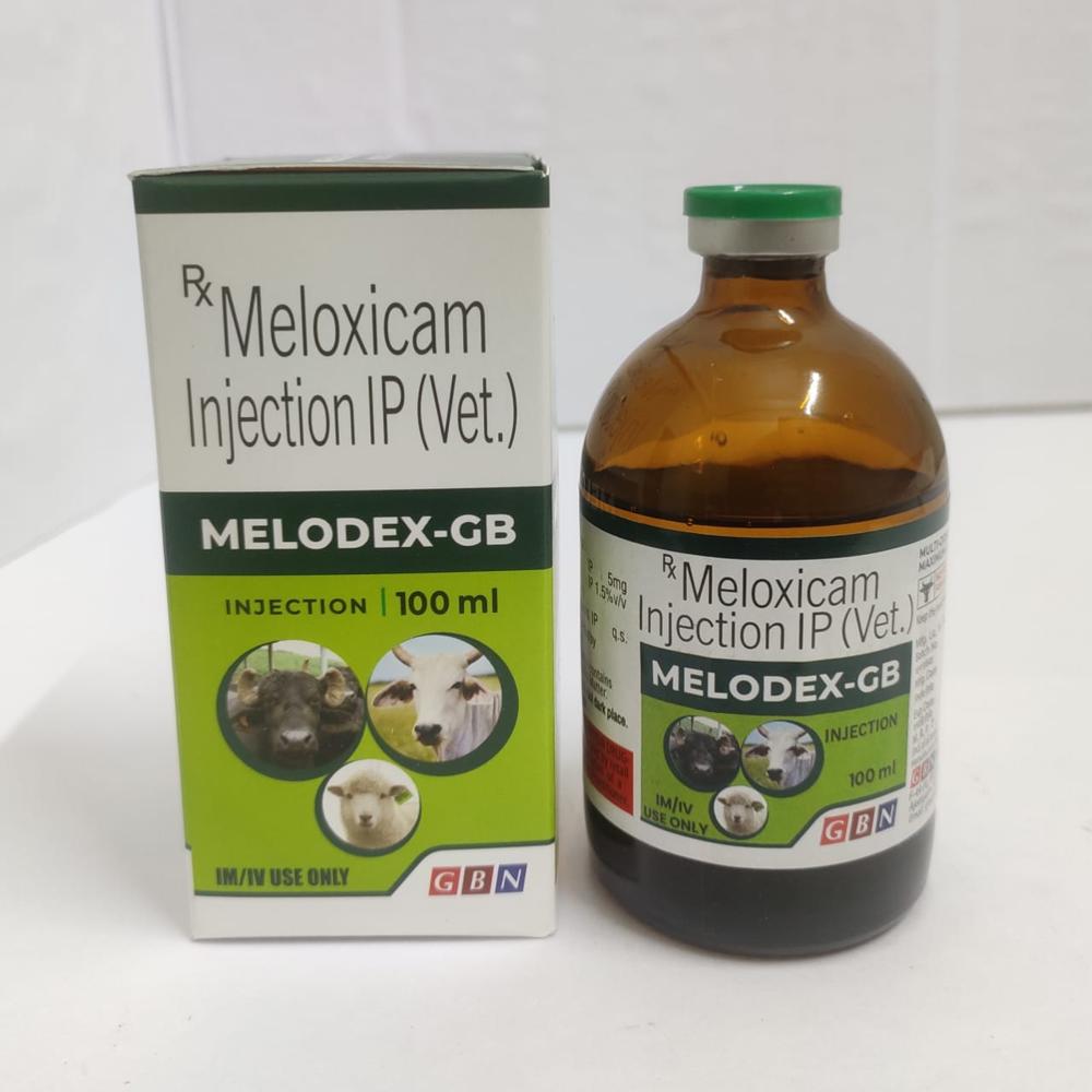 Meloxicam Injection Ip - 100ml Liquid Veterinary Injectable For Cattle | Contains Meloxicam & Paracetamol, Safe For Animal Use, Store At Normal Temperature
