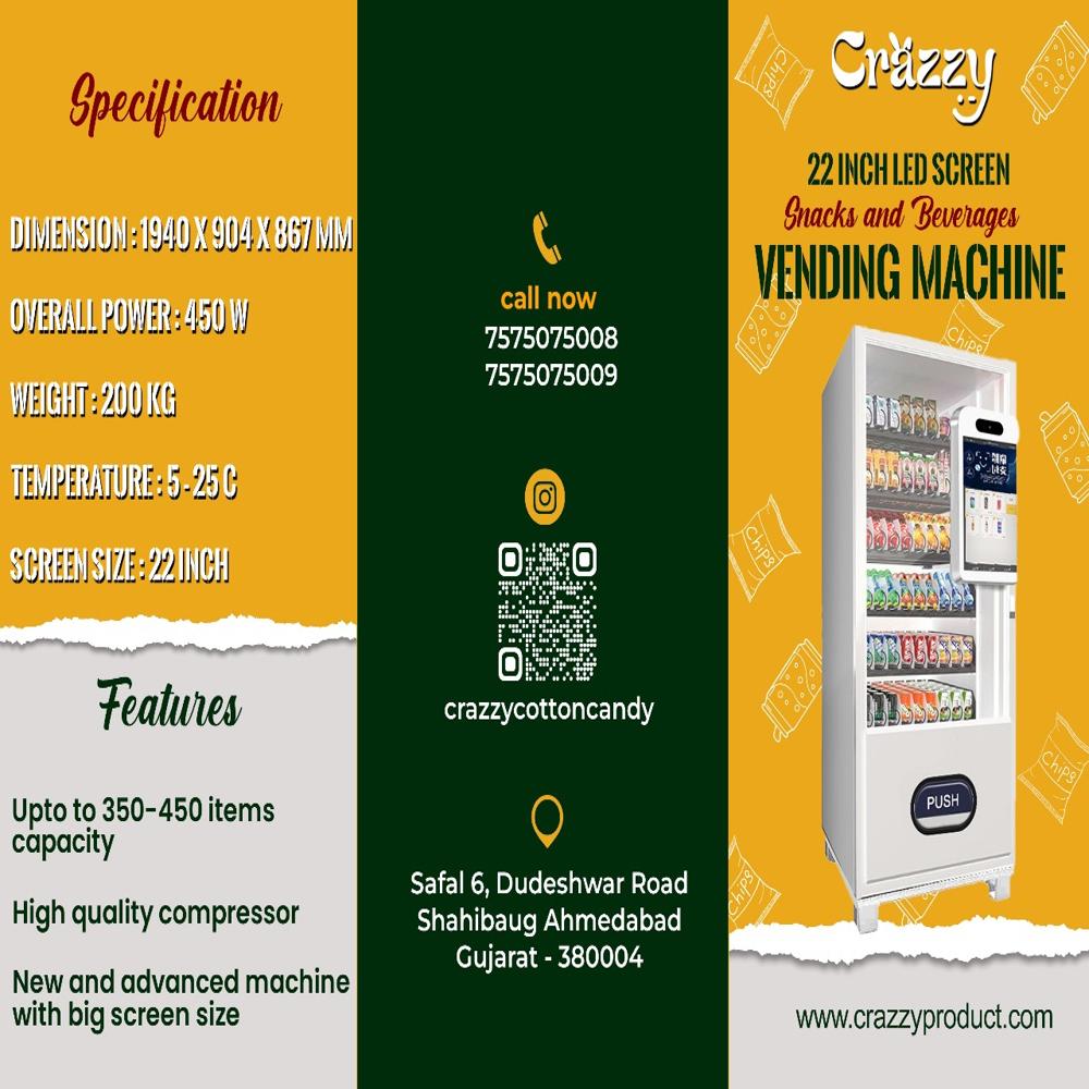 Automatic Snacks Beverages Vending Machine - Capacity: 400 Pcs/hr