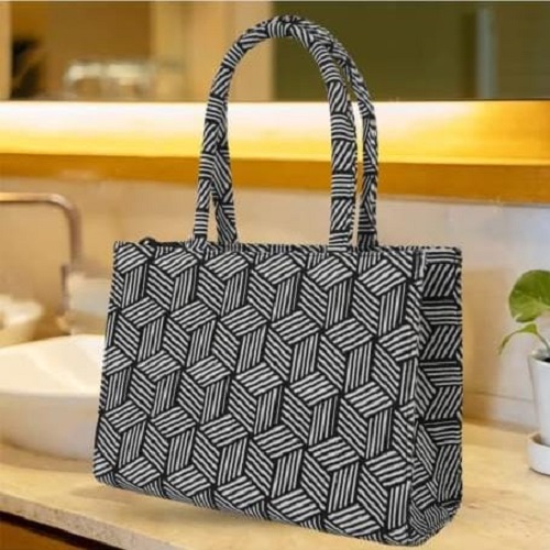 Fashion Bag Fabric - Color: Black White