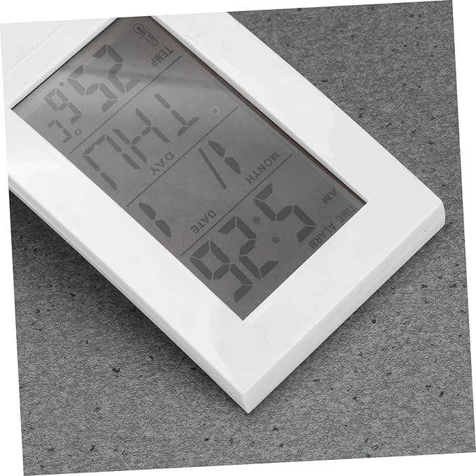 Transparent Vertical Digital Table Clock with Temperature & Calendar Display