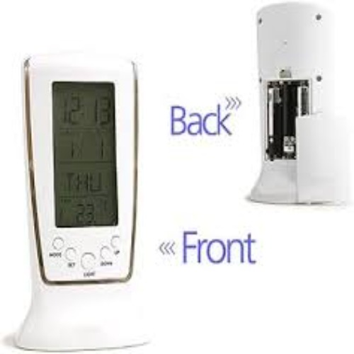 Transparent Vertical Digital Table Clock with Temperature & Calendar Display