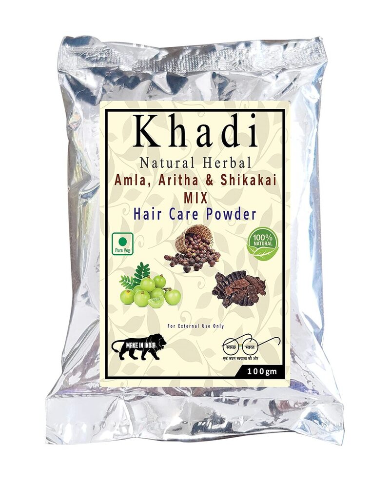 Khadi Natural Herbal Ayurvedik Powder Amla-Aritha-Shikakai Mix