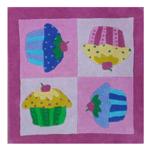 Kids Square Wool Yarn Hand Tufted Carpet