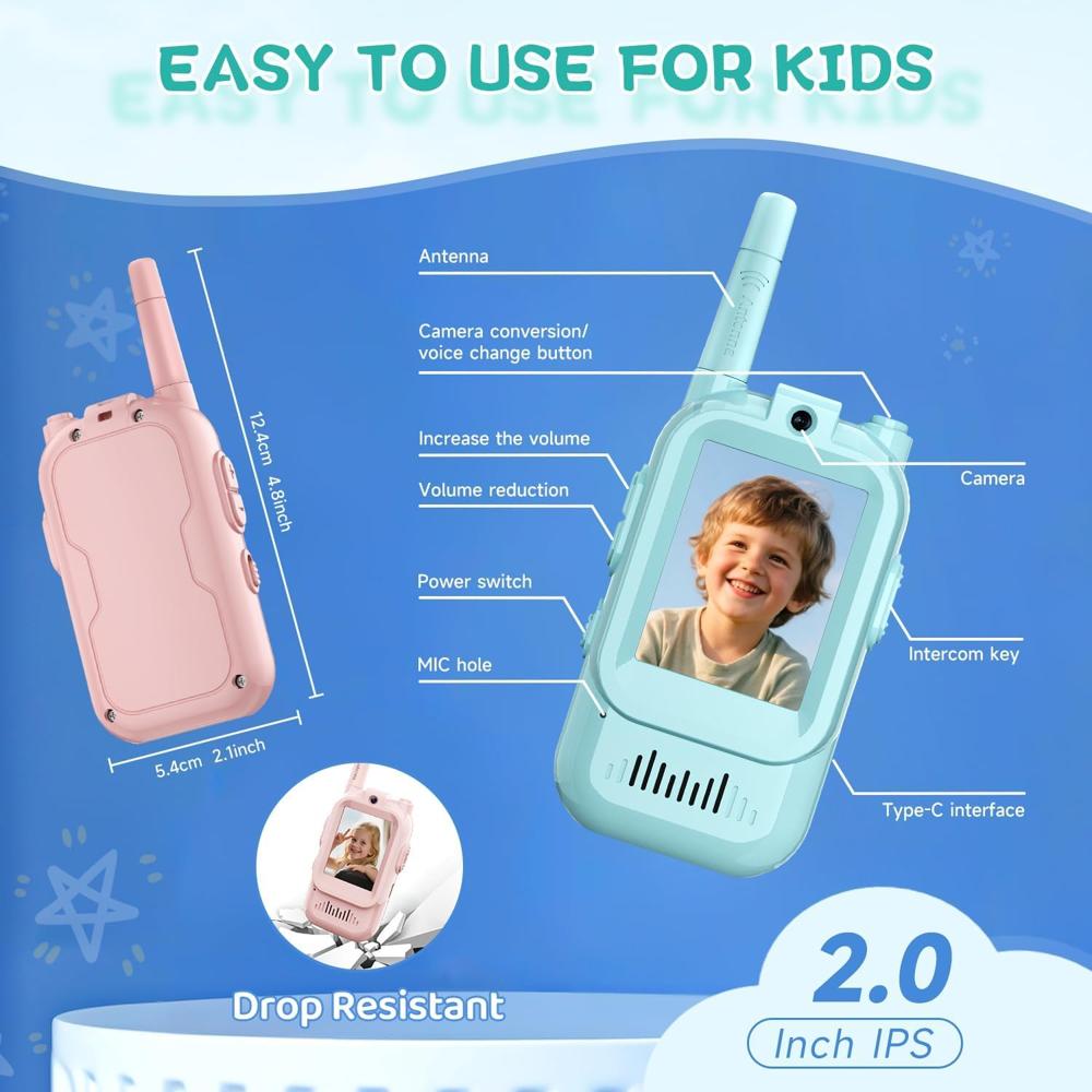 Pack 2 Kids Video Talking Toy Phone Set