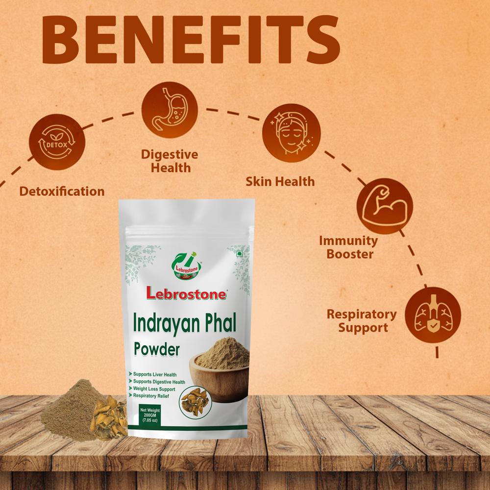 Lebrostone Premium Indrayan Phal Powder  Skin Health, Detox & Respiratory Support(200g)