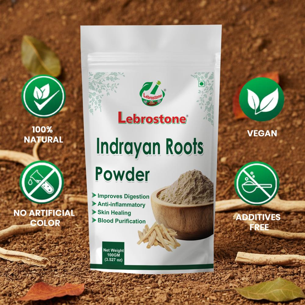 Lebrostone Premium Indrayan Roots  Skin Healing & Anti-Inflammatory Support(100g)