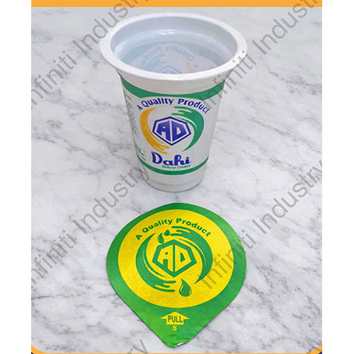 80 Dia 200gm Printed Dahi Glass with Printed Aluminium Foil