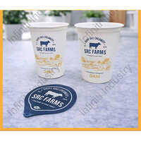 95dia 400gm Printed Dahi Glass With Printed Aluminium Foil