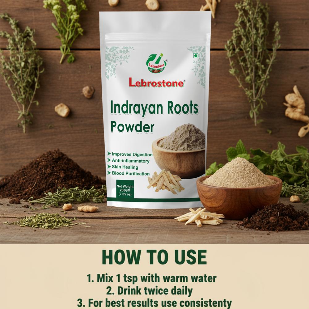 Lebrostone Premium Indrayan Roots Skin Healing & Anti-Inflammatory Support(200g)