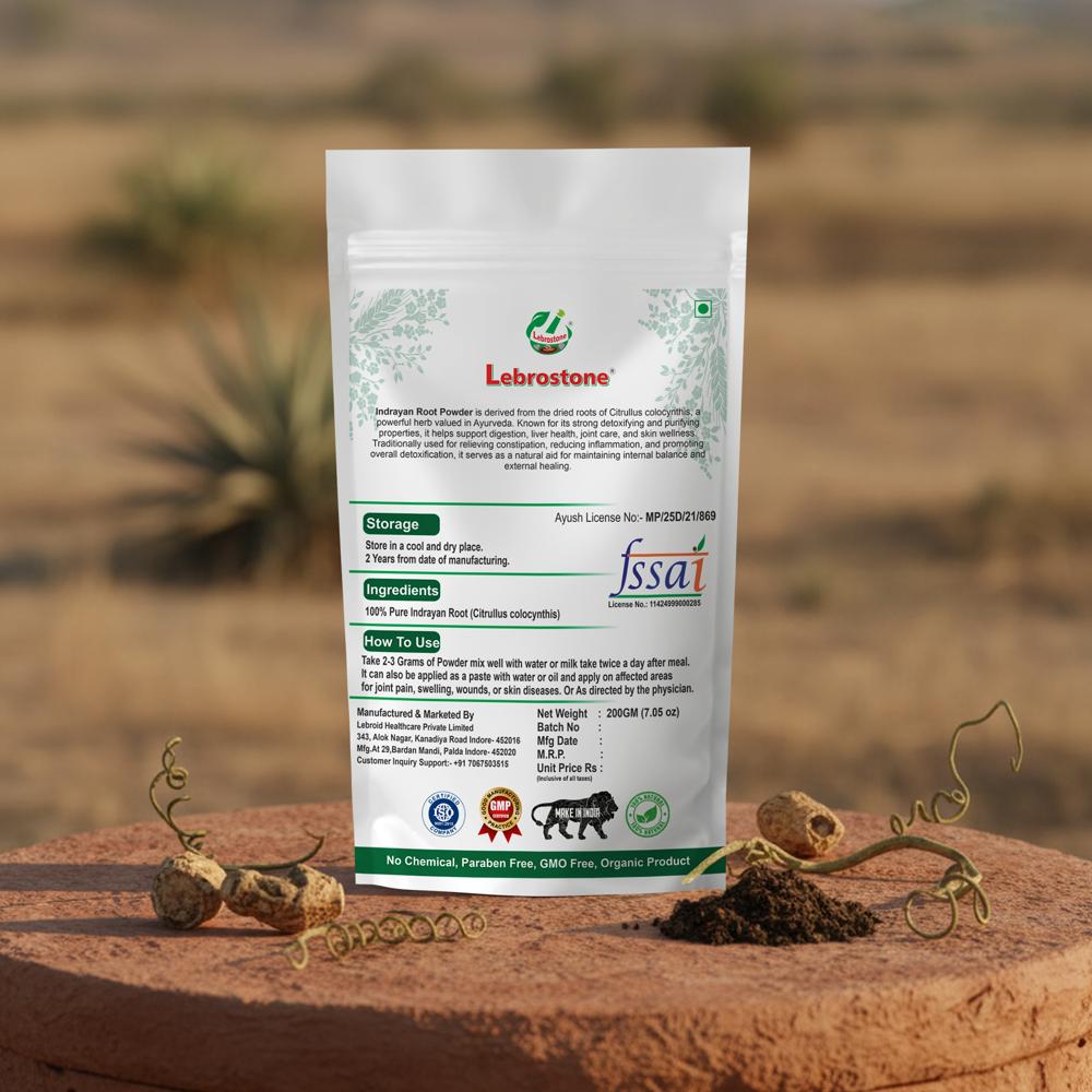 Lebrostone Premium Indrayan Roots Skin Healing & Anti-Inflammatory Support(200g)