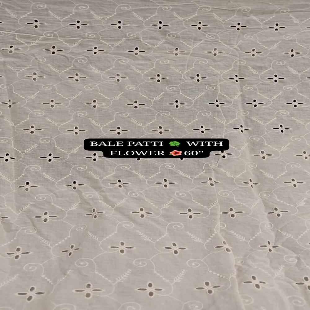 Cotton Shiffly (Schiffli) Embroidery Fabric  White  Attractive Colors  Premium Quality