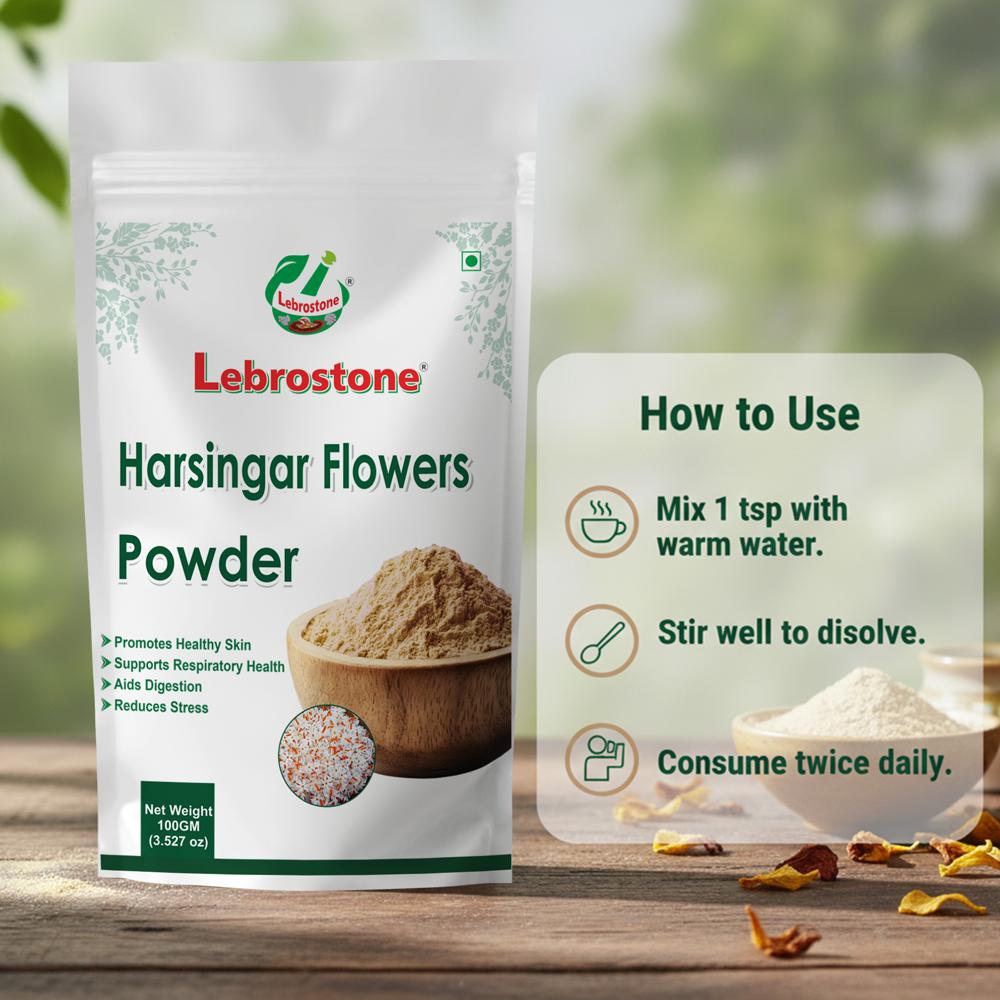 Lebrostone Harsingar Flowers Powder  Supports Skin, Digestion & Respiratory Health| 100g