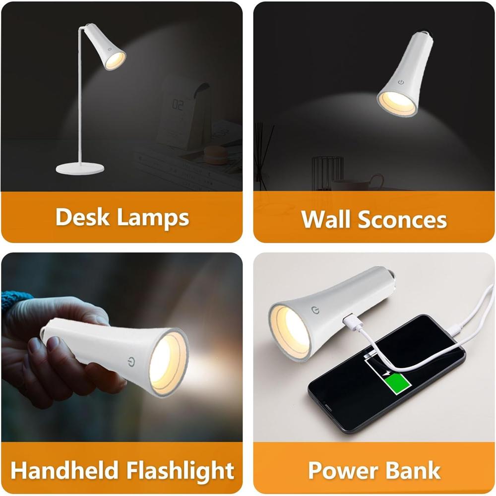 Multi-Functional 3-in-1 LED Lamp: Magnetic Wall Light, Clip-On Lamp & Desk Stand Base Combo