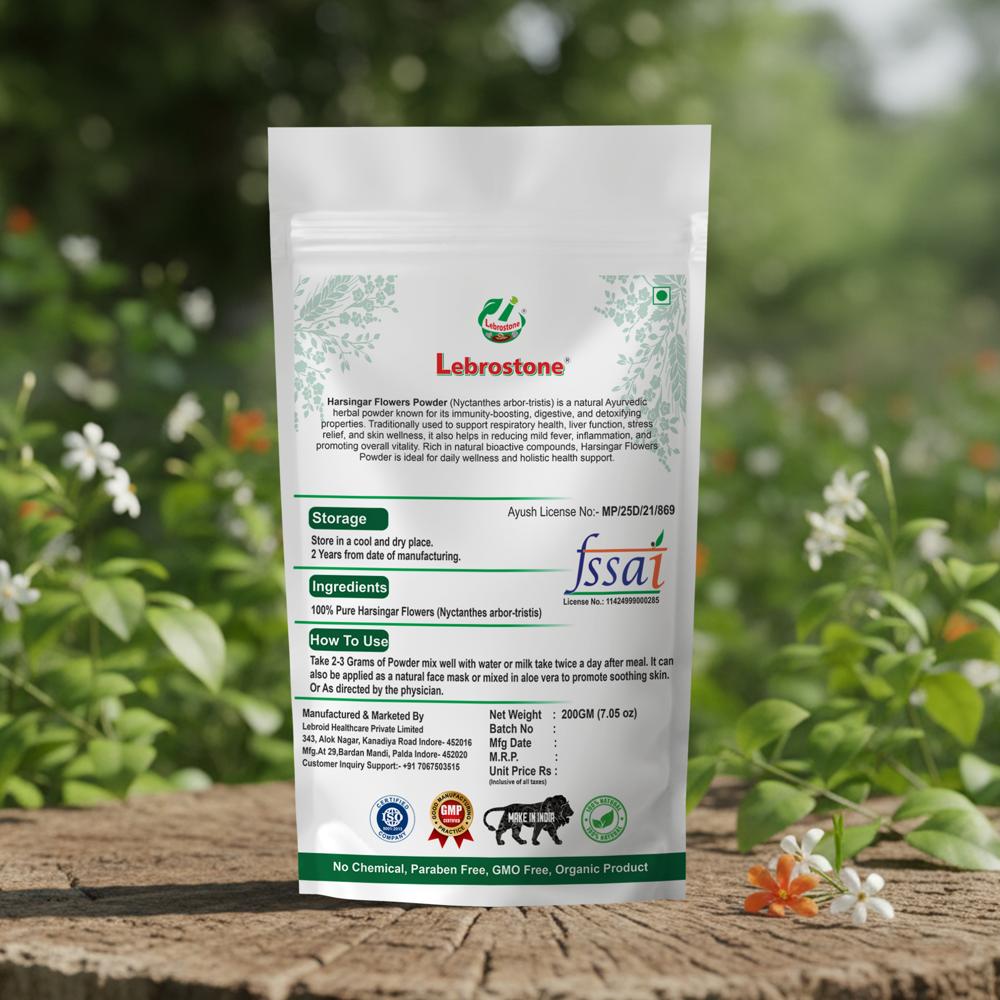 Lebrostone Harsingar Flowers Powder  Supports Skin, Digestion & Respiratory Health|200g