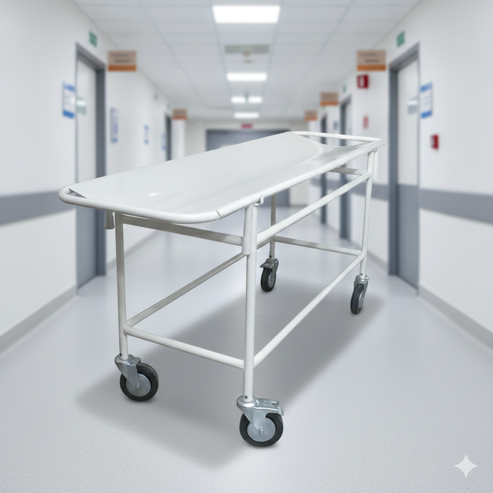 Stretcher With Wheels - Color: White