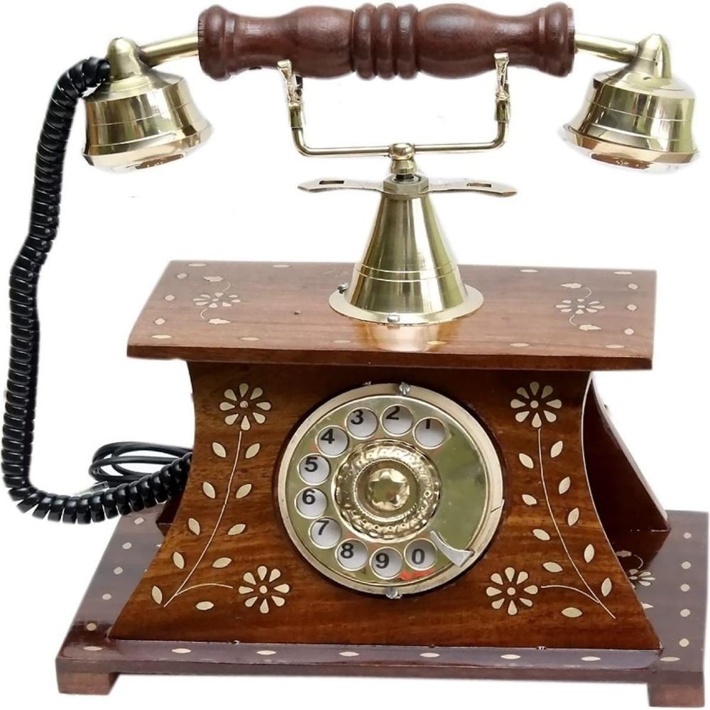 Wooden Brass Telephone
