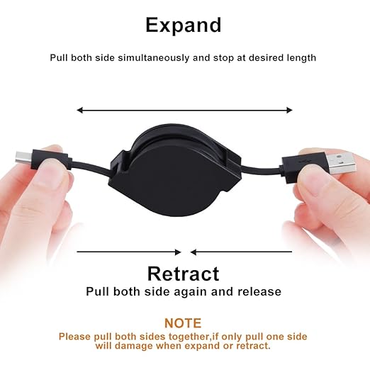 Universal Retractable USB Charging Cable (Type C / Micro / Lightning) (SS-501)