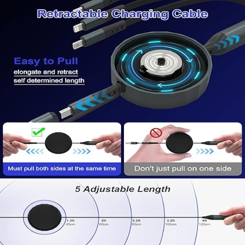 Universal Retractable USB Charging Cable (Type C / Micro / Lightning) (SS-501)