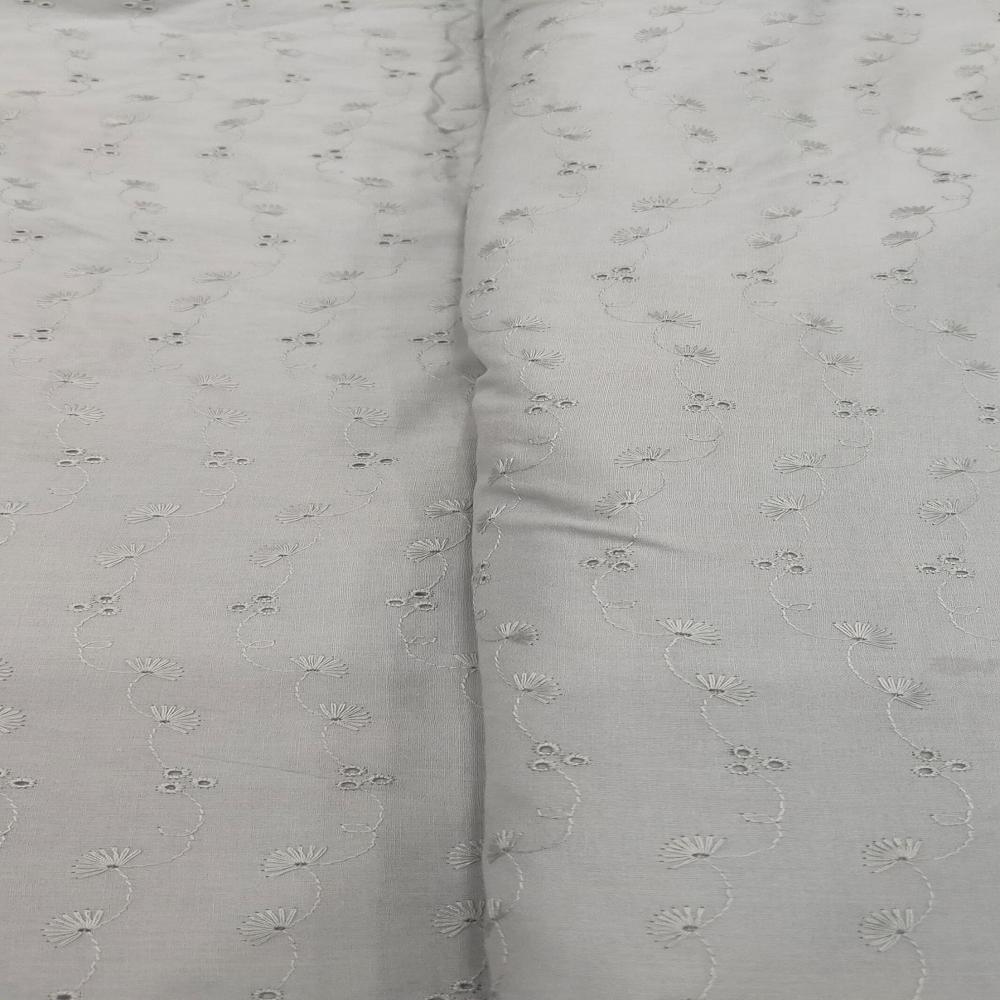 Cotton Hakoba Embroidery Fabric  White  Beautiful Colors  Premium Quality