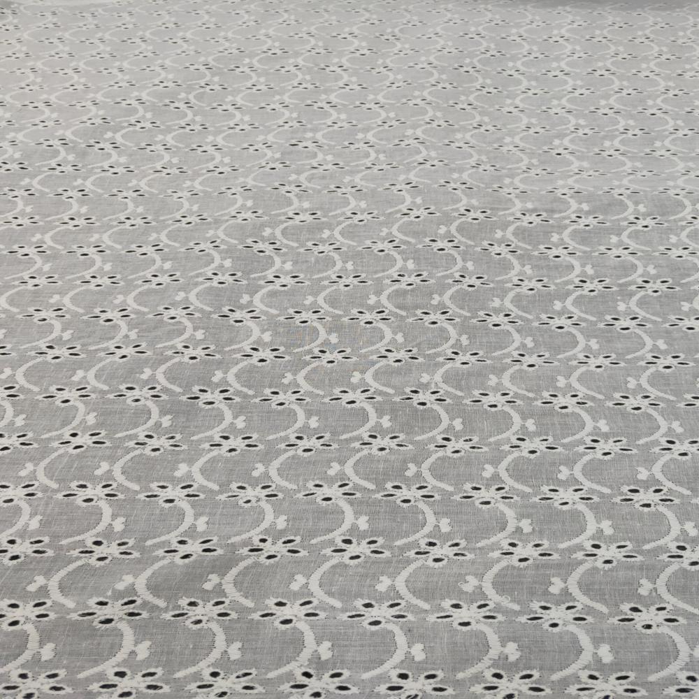 Cotton Hakoba Embroidery Fabric  White  Beautiful Colors  Premium Quality