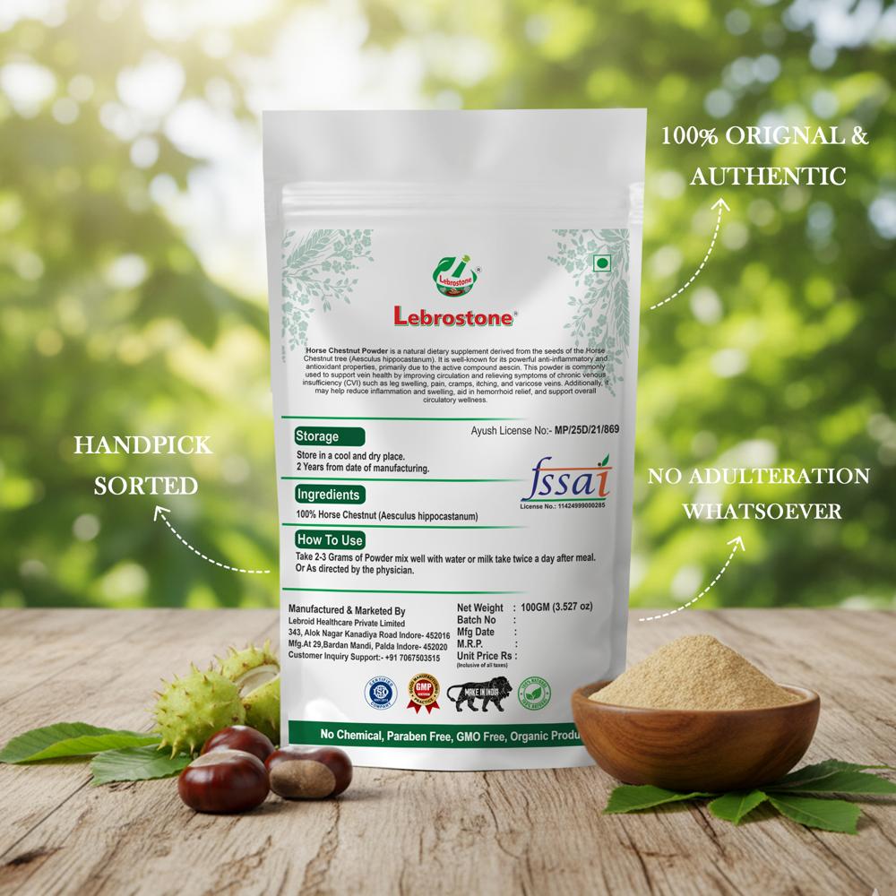 Lebrostone Horse Chestnut Powder  Supports Circulation & Reduces Swelling| 100g