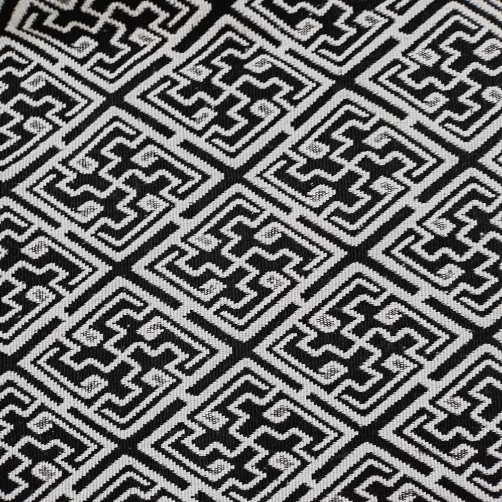 black beige jacquard bag  fabric