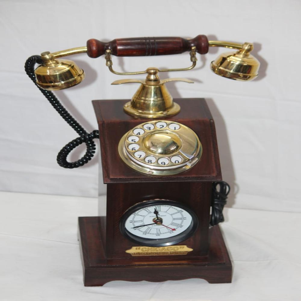 Wooden Brass Telephone
