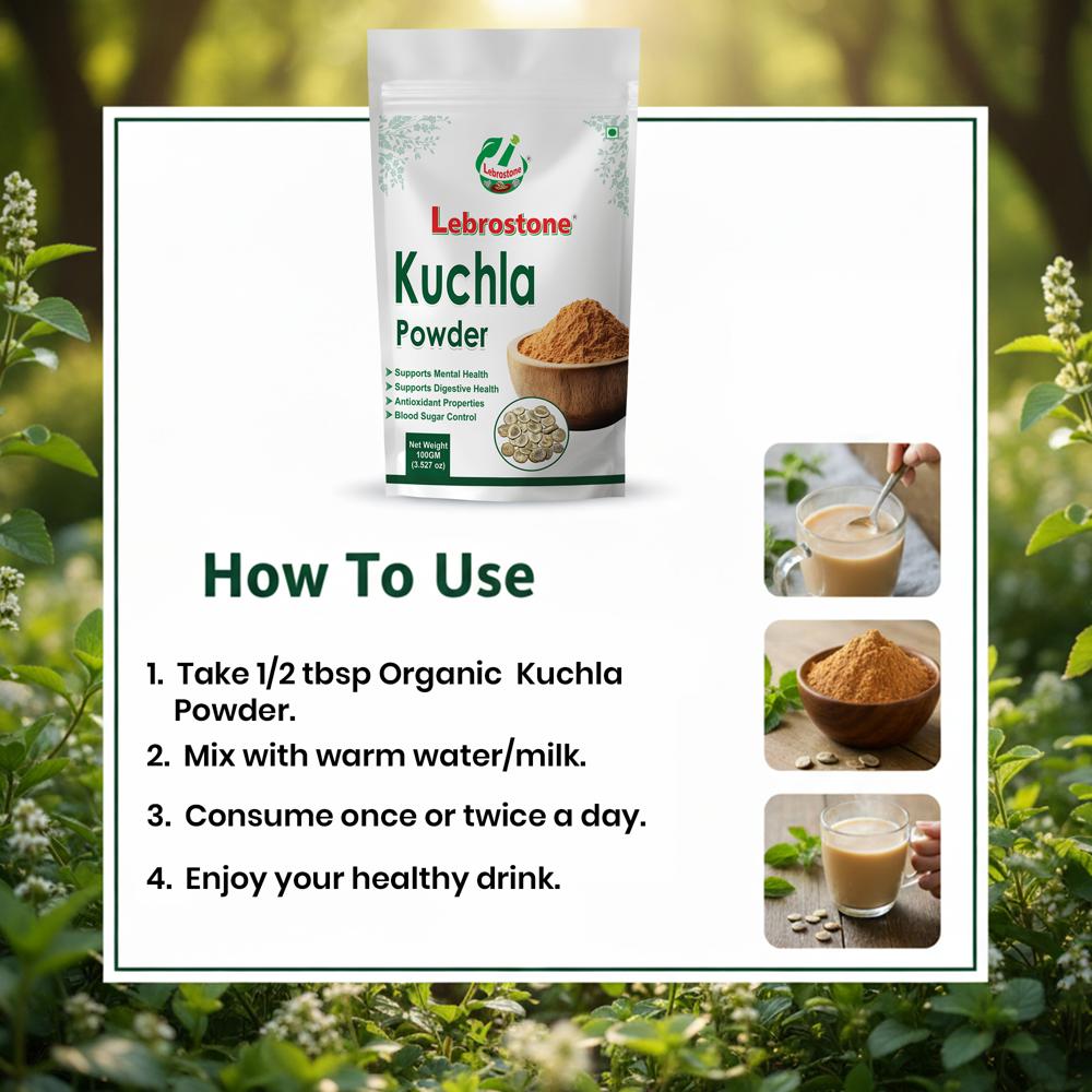 Lebrostone Kuchla Herbal Powder  Nervous System, Liver & Joint Support| 100g