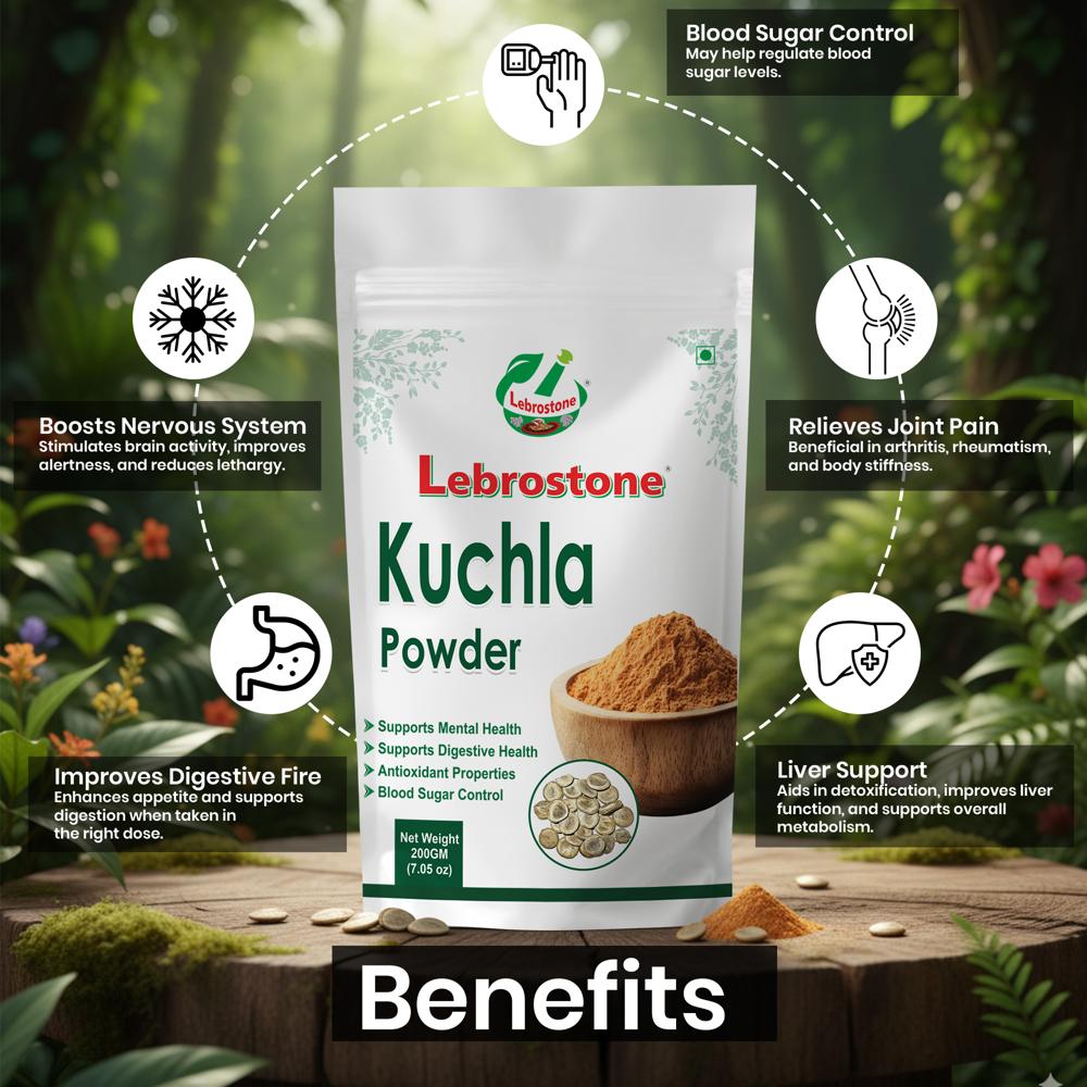 Lebrostone Kuchla Herbal Powder Nervous System, Liver & Joint Support| 200g
