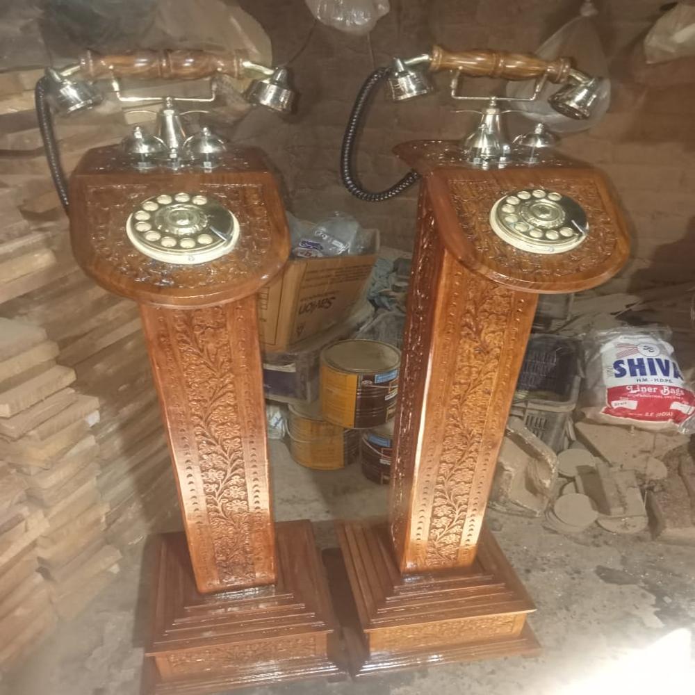 Brass Wooden Telephone