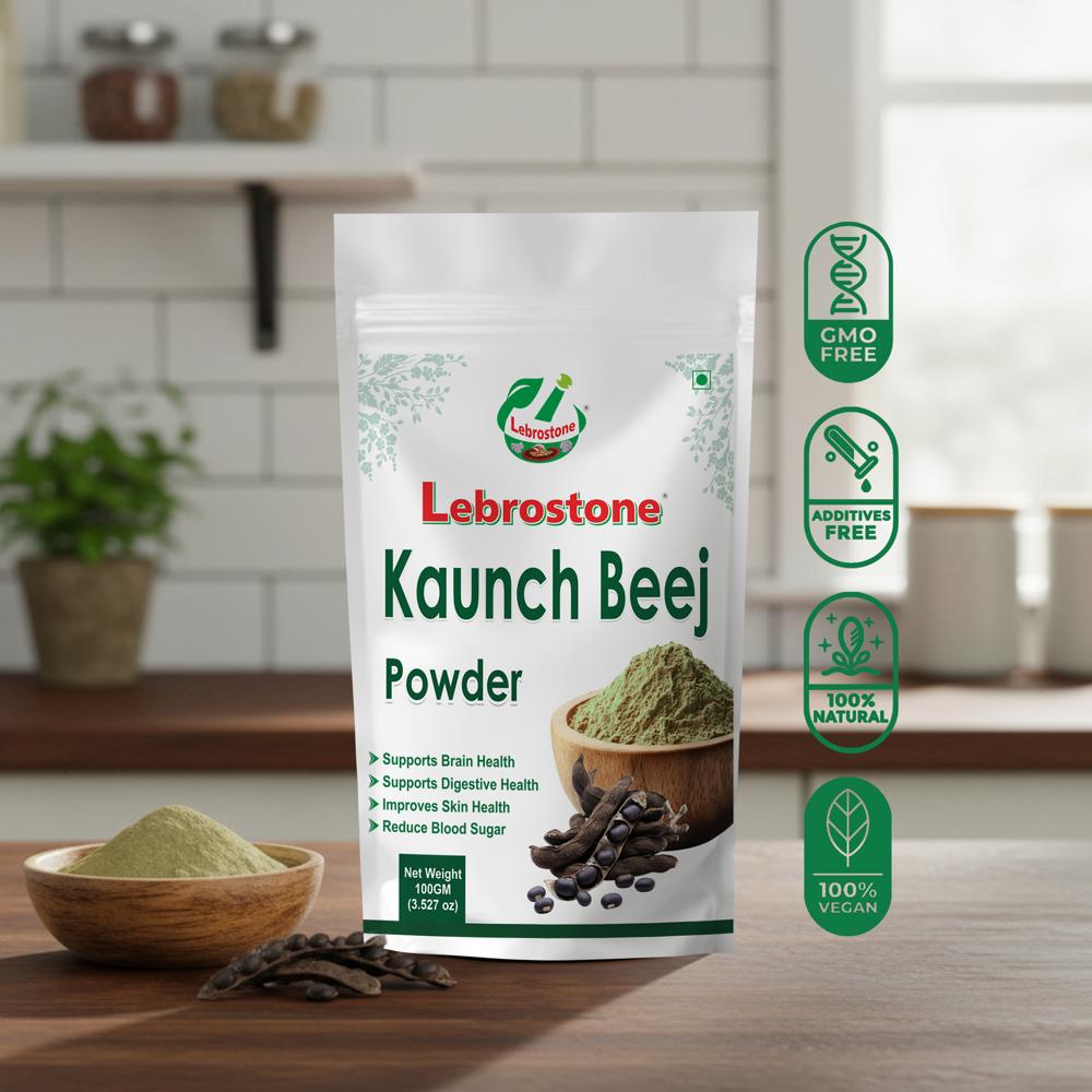Lebrostone Herbal Kaunch Beej Black Powder Natural Strength & Reproductive Support(100g)