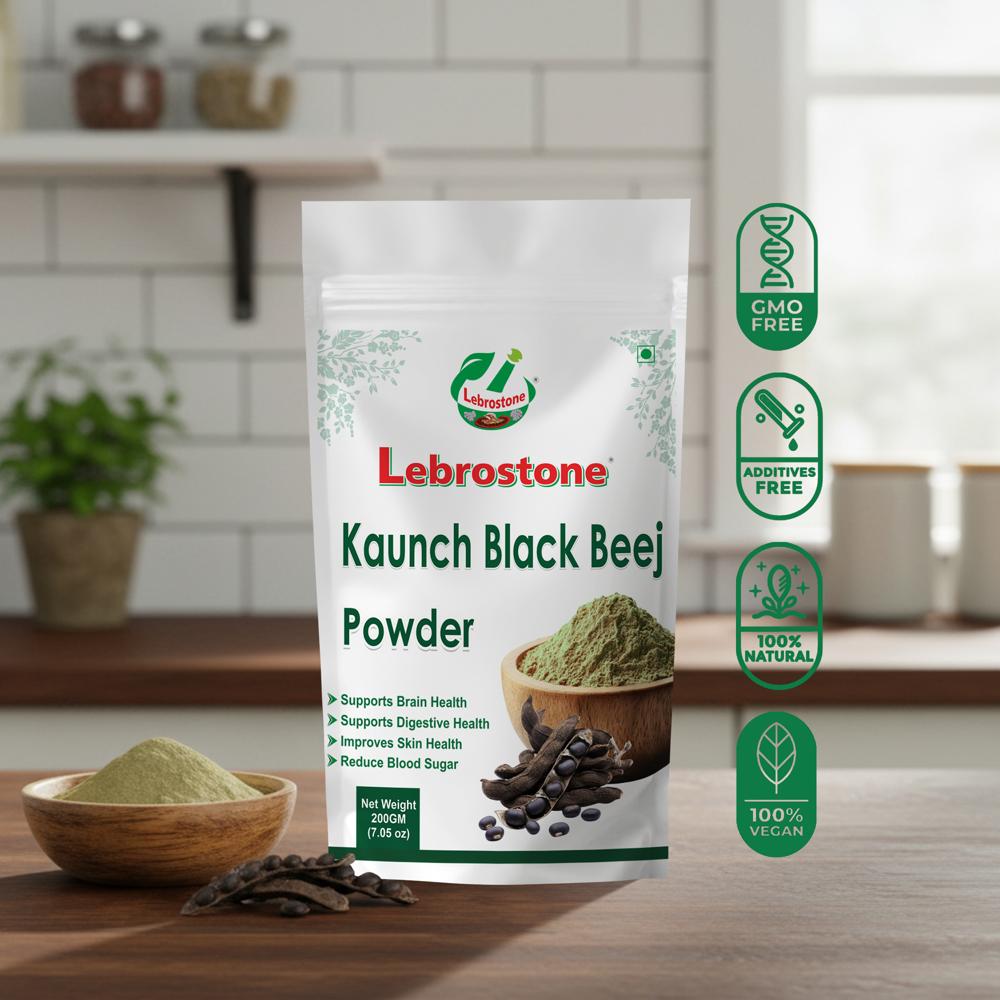 Lebrostone Herbal Kaunch Beej Black Powder Natural Strength & Reproductive Support(200g)