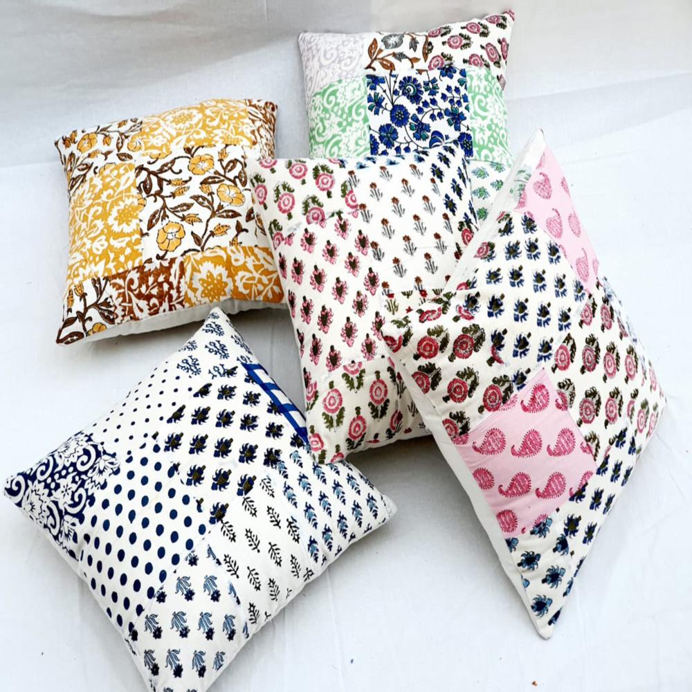printed cotton cushion cover