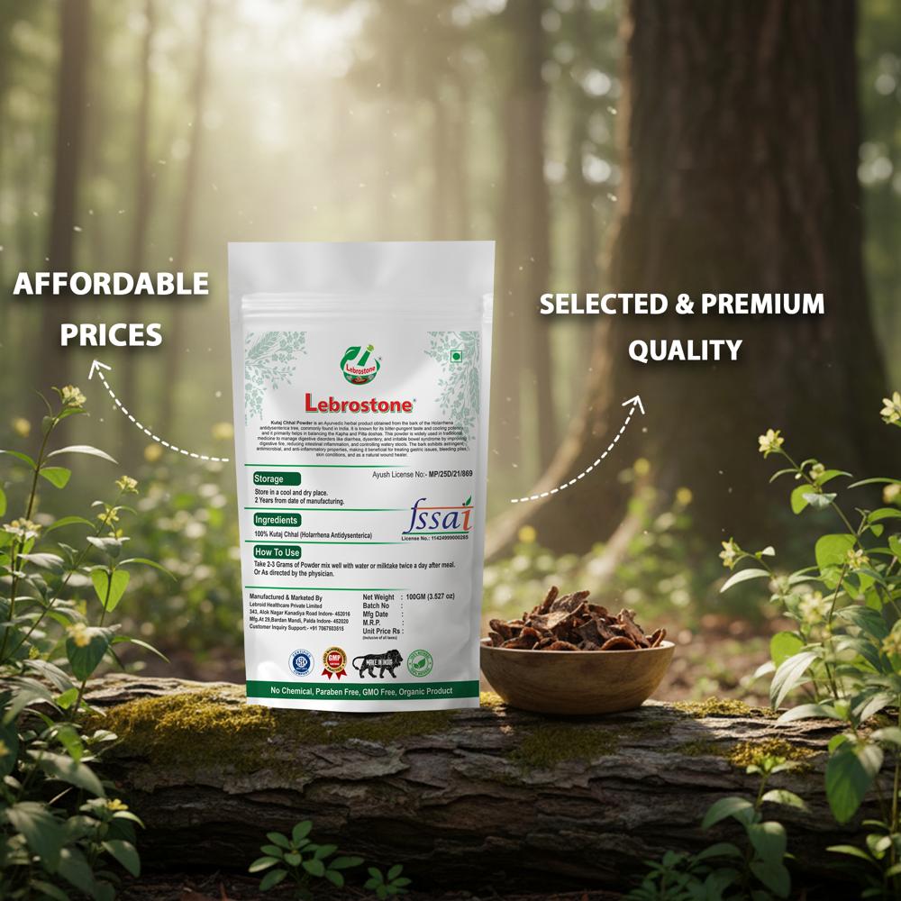 Lebrostone Kutaj Chhal Powder for Digestion, Gut Health, Immunity & Detox Support| 100g
