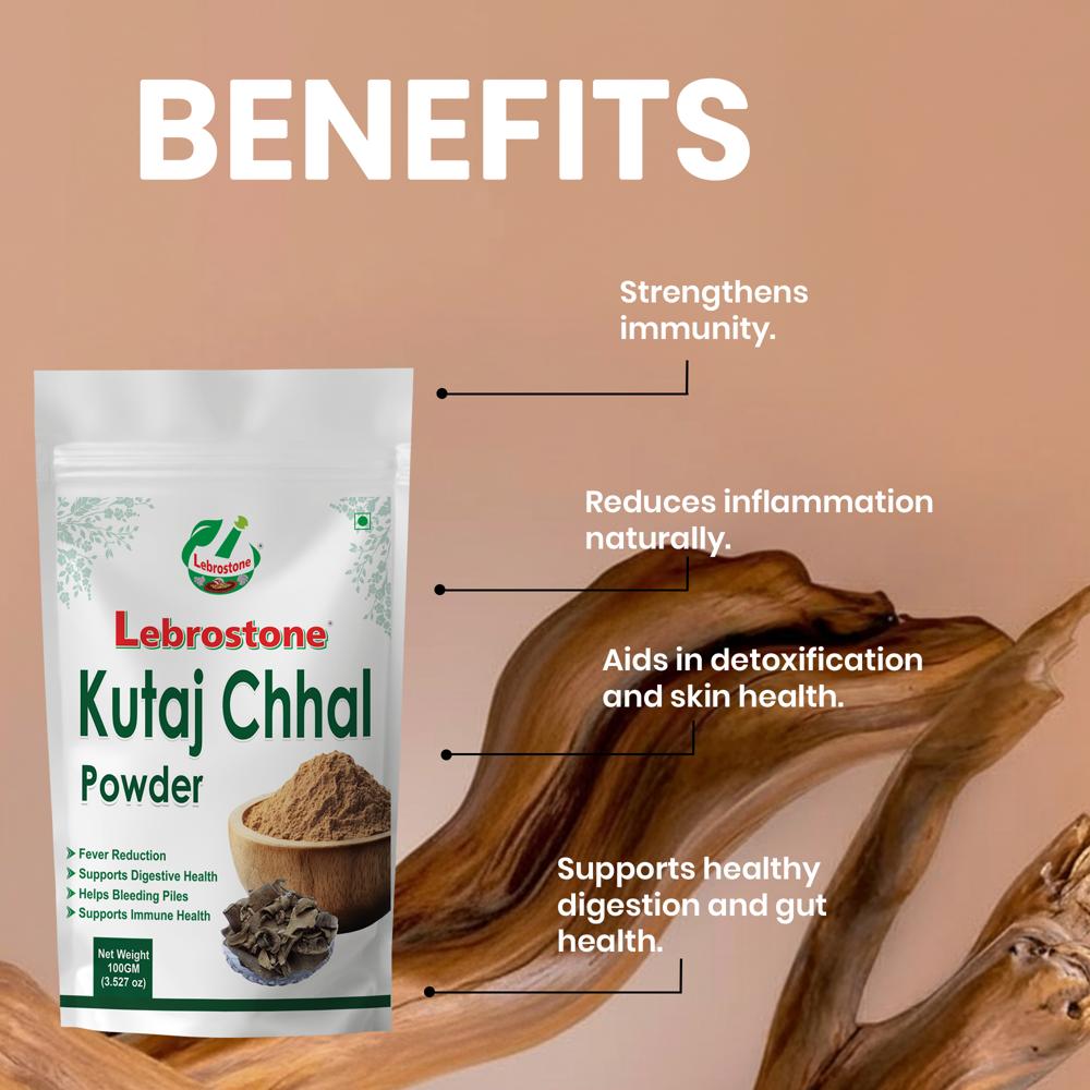 Lebrostone Kutaj Chhal Powder for Digestion, Gut Health, Immunity & Detox Support| 100g