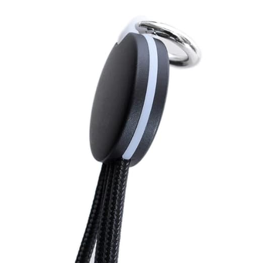 3-in-1 Nylon Braided Multi-Charging USB Cord with Anti-Tangle Short Lead and Metal Keychain Ring