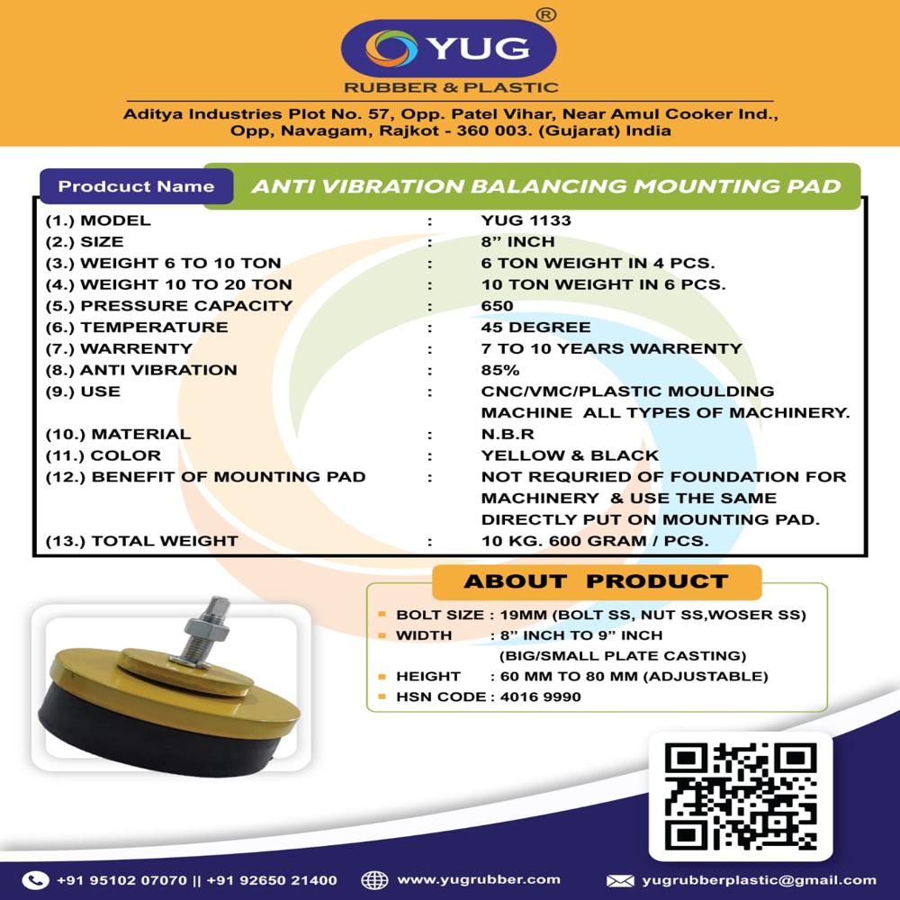 Anti Vibration Mounting Pad (8 inch)