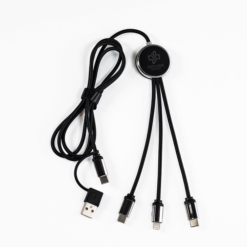 Premium 3-in-1 LED Multi-Charging Cable with Long Braided Wire and Metal Connectors