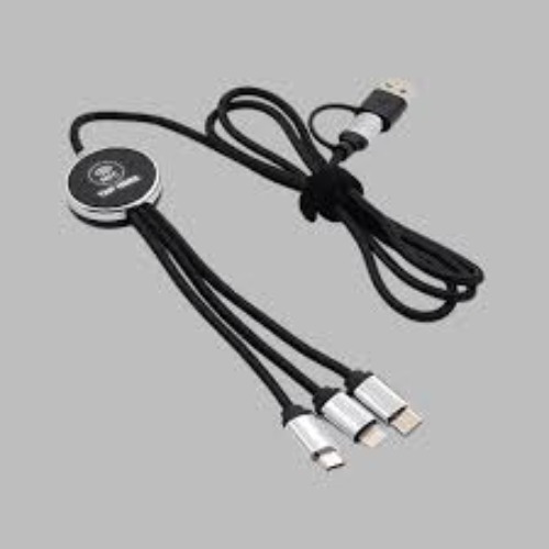 Premium 3-in-1 LED Multi-Charging Cable with Long Braided Wire and Metal Connectors