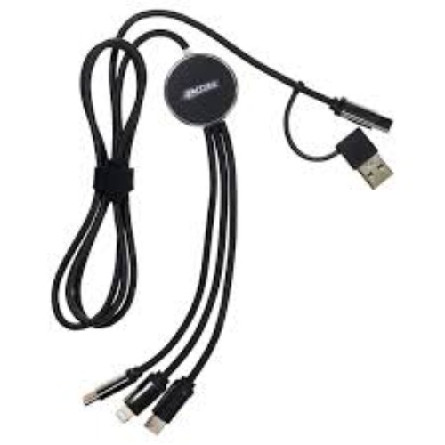 Premium 3-in-1 LED Multi-Charging Cable with Long Braided Wire and Metal Connectors