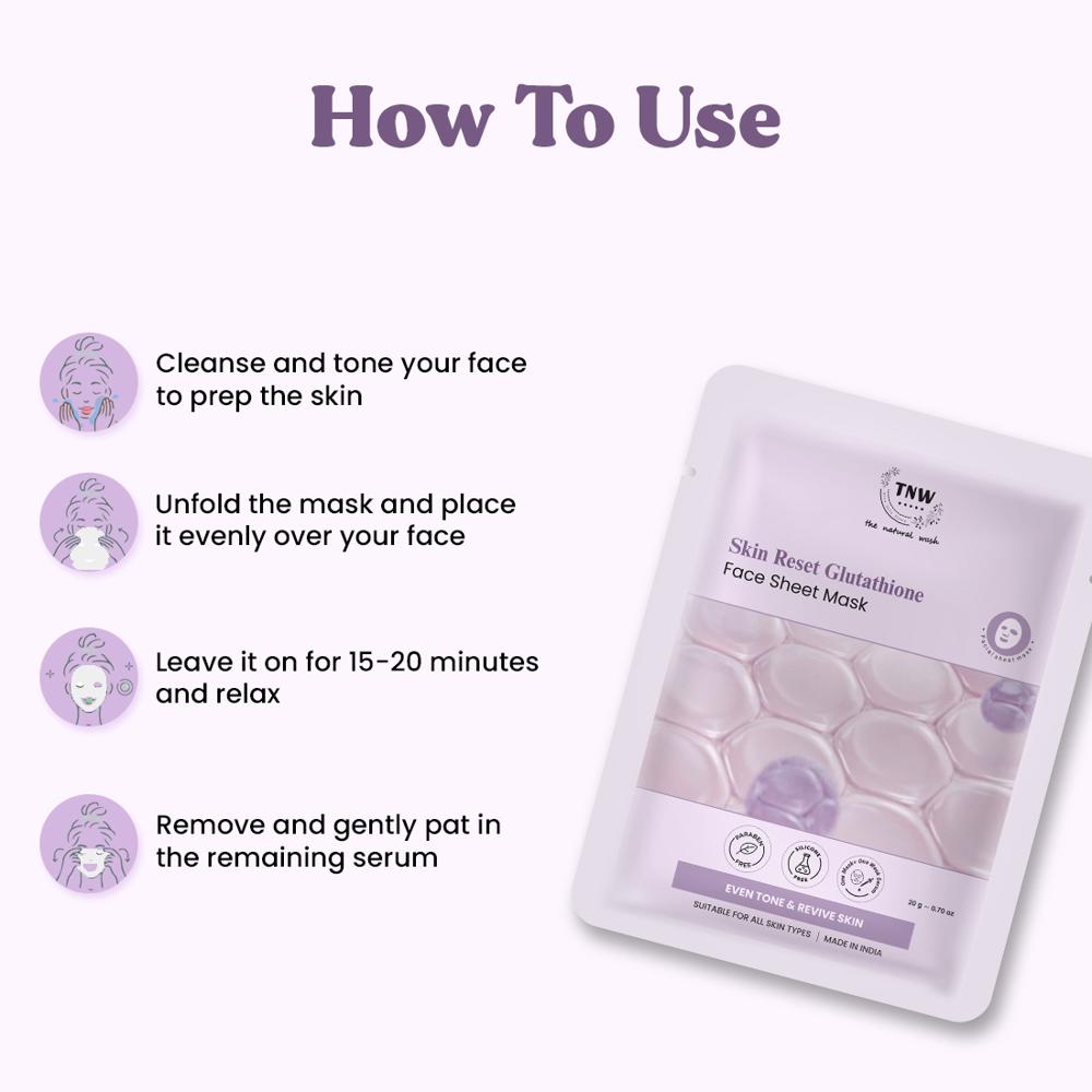 Skin Reset  Glutathione Face Sheet Mask