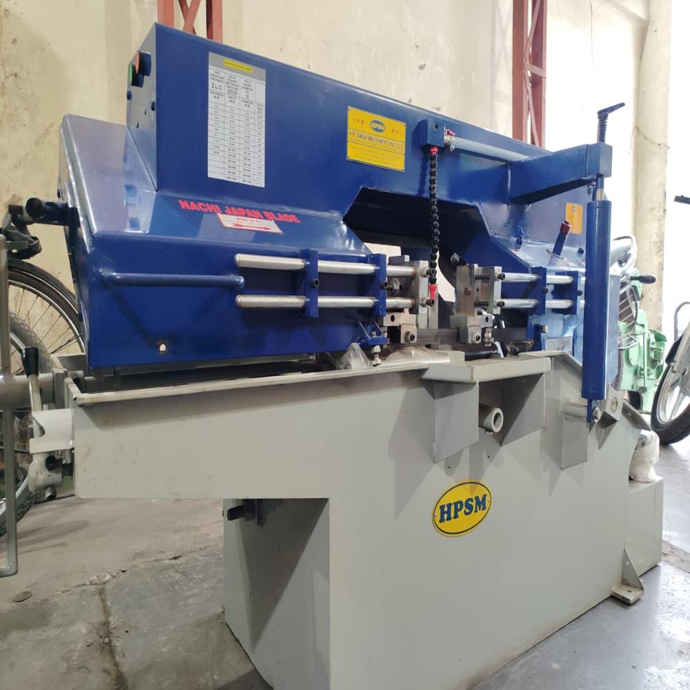 Band Saw Machine - Metal, 200mm Cutting Capacity, Black And Grey Color | Semi-automatic, Hydraulic Power Source, Painted Surface Treatment, Industrial Application, Warranty Included