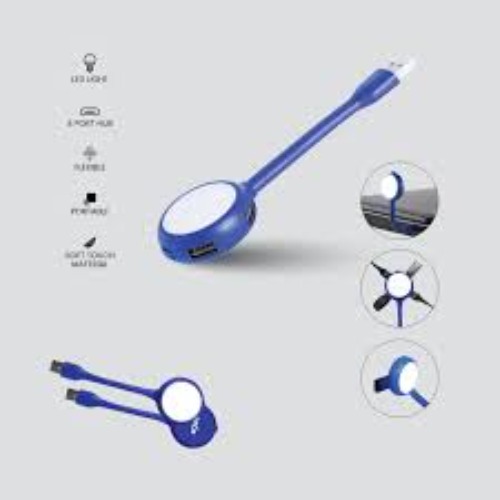 4-Port USB Hub with 5-LED Flexible Lamp