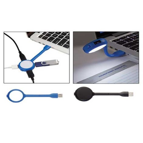 4-Port USB Hub with 5-LED Flexible Lamp