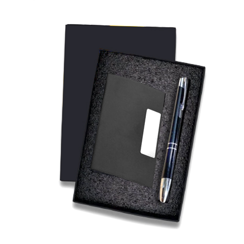 CP-117 RC Cardholder Pen Set - Plastic Metal, Standard Size, Assorted Colors | Compact, Glossy Finish, Customizable Logo, Cardholder with Pen Stand