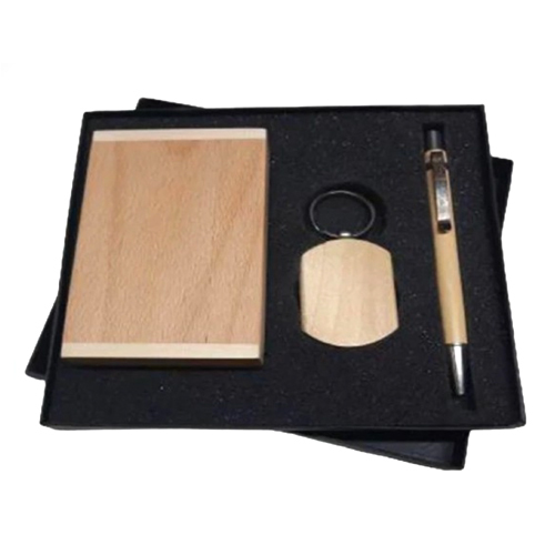 PK-153 Pen Keychain Card Holder Set - Metal & Leatherette, Black & Silver, Magnetic Closure, Twist Action Pen