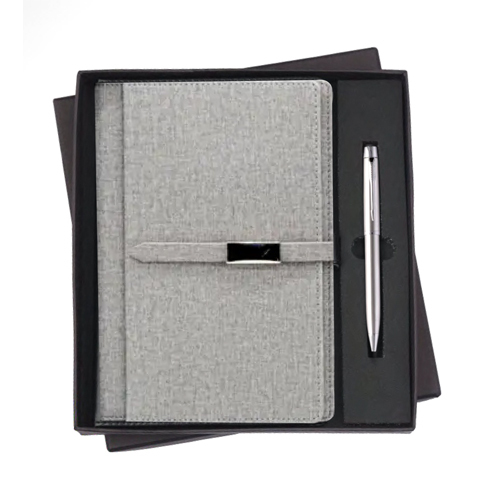 DP-317 RC 2 in 1 Flip Slim Magnet Diary Set - PU Leather A5 Brown, Magnetic Closure, Metal Clip Pen, Card Slot