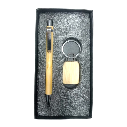 PK-155 RC Pen Keychain Set - Metal & Plastic, 18x7x2 cm, Blue Ink, Polished Chrome | Twist Action Pen, Customizable Logo, Gift Box