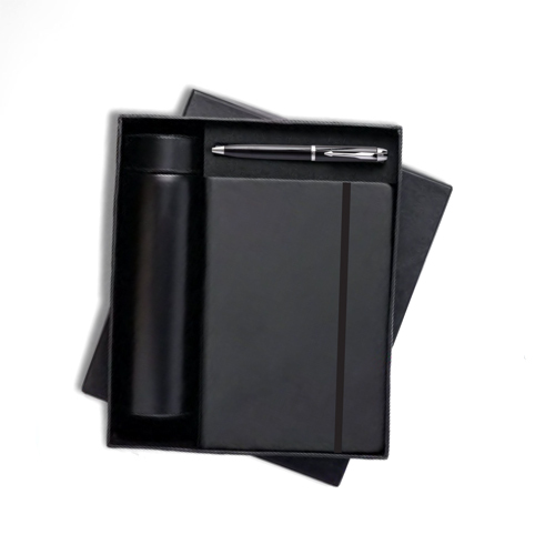 DBP-402 RC 3 in 1 Elastic Diary Set - PU Leather A5 Matte Brown, 160 Ruled Pages, Elastic Closure, Pen Holder, Sticky Notes